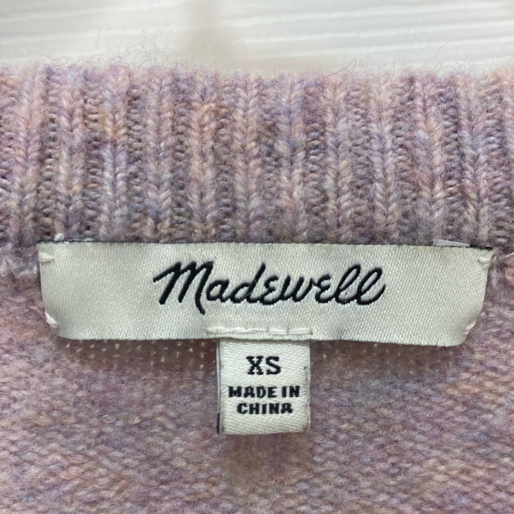 Madewell purple pink long sleeve v neck sweater, size xsmall - Picture 4 of 10